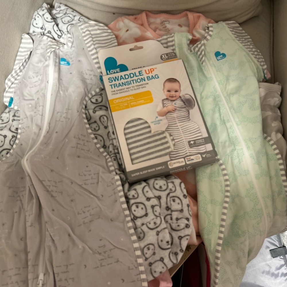 Love to Dream Mint and Gray Swaddle